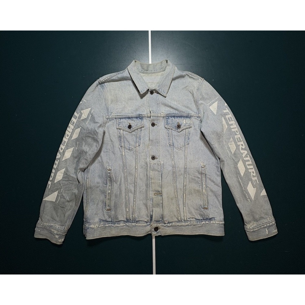 Off-White Temperature Denim Jacket Men's Small Florence Italy 2018‎